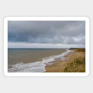 A view over Happisburgh beach from the cliffs Sticker